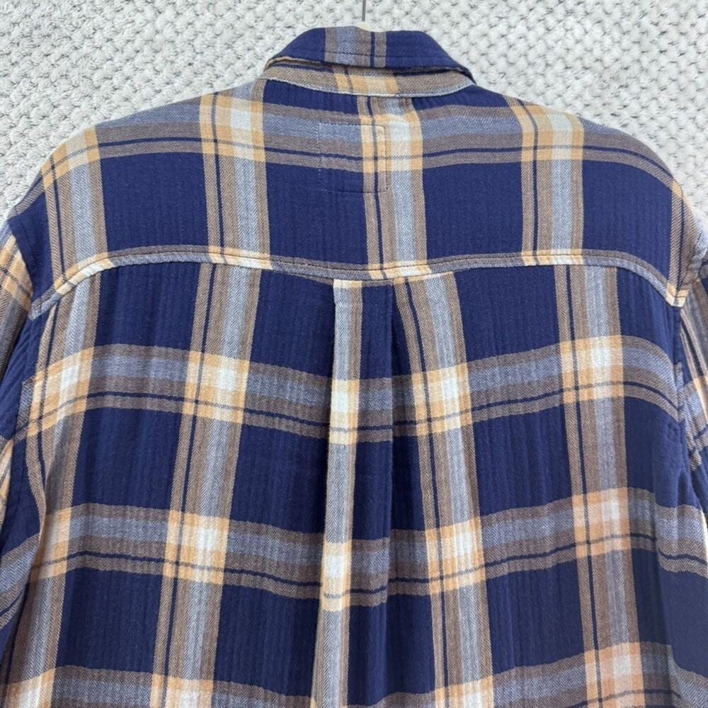 aerie Plaid Flannel Shirt Womens M Blue 90s Grunge Cabincore Outdoors - Picture 8 of 13